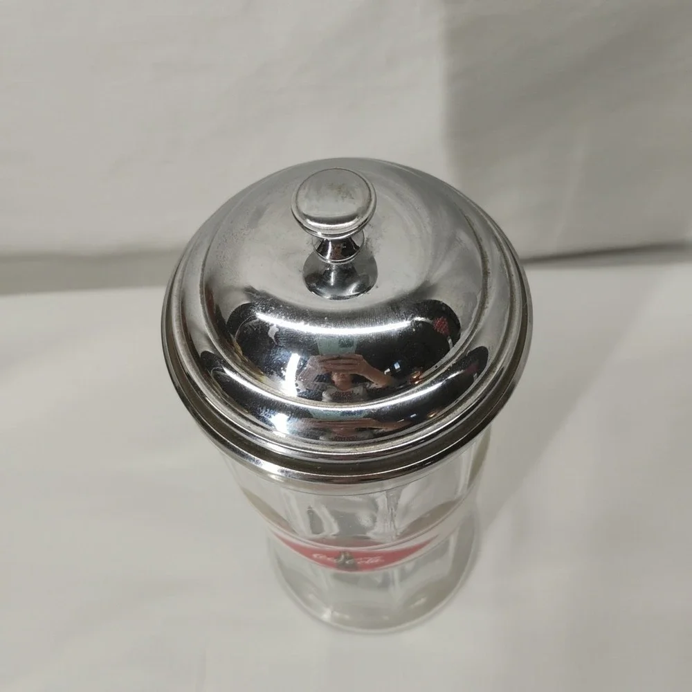 Vintage Coca-Cola Glass Straw Holder 11.5
